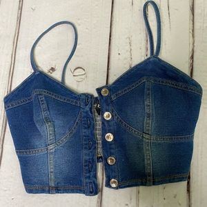 Denim crop tank!